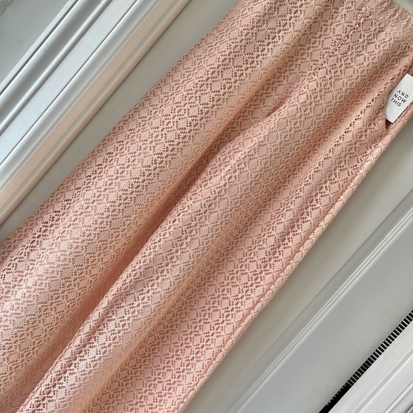 And Now This Pants - Crochet Wide Leg Peach Pants